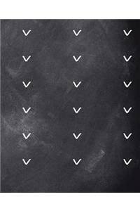 Monogram V School Composition Book Personalized Letter V Pattern 130 Pages