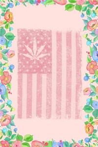 Weed Leaf American Flag Us Journal Notebook