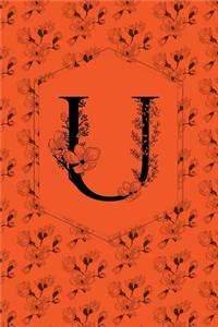 Floral Monogram Journal/Notebook - U
