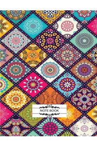 Notebook: Mandala Cover Notebook Journal Diary, 110 Lined pages, 8.5" x 11"