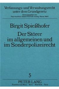 Der Stoerer Im Allgemeinen Und Im Sonderpolizeirecht