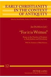 For it is Written