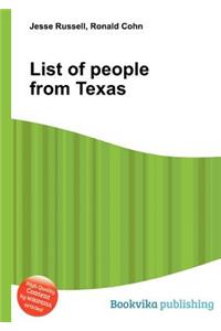 List of People from Texas