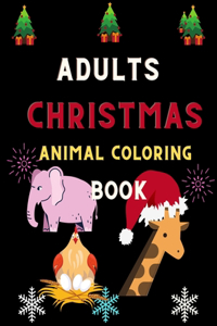 Adults Christmas animal coloring book