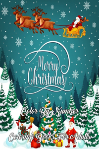 Merry Christmas Color By Number Coloring Books For Adults