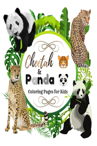 Cheetah and Panda Coloring Pages for Kids