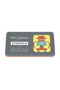Retro Robot Roboter Stencils