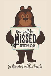 You Will be Missed Memory Book for Retirement or Office Transfer