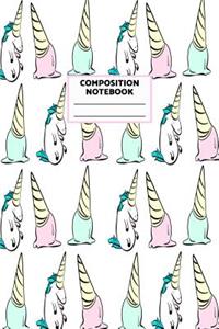 Composition Notebook: Unicorn Journal for Girls, Teen and Women Cute Matte Cover Design with Blank Lined Interior College Ruled (Great as Party Favors, Gifts, Diary, Jour