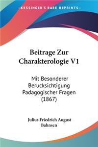 Beitrage Zur Charakterologie V1