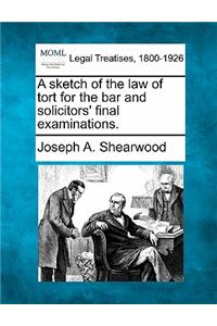 Sketch of the Law of Tort for the Bar and Solicitors' Final Examinations.