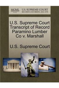 U.S. Supreme Court Transcript of Record Paramino Lumber Co V. Marshall