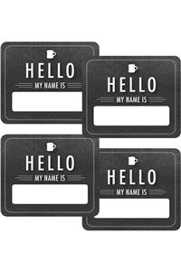 Industrial Cafe Chalkboard Hello Name Tags