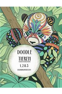 Doodle Tieren Malbuch für Erwachsene 1, 2 & 3