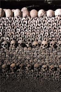 Skulls and Bones in Paris Catacombs Journal: 150 Page Lined Notebook/Diary