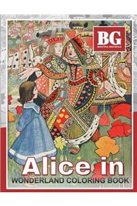 Beautiful Grayscale Alice in Wonderland Coloring Book