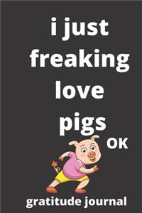 I Just Freaking Love pigs OK gratitude journal