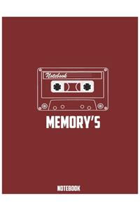 Notebook Memory's- Large (8.5 x 11 inches) - 120 Pages- Maroon Cover