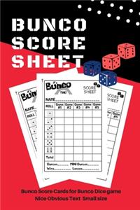 Bunco Score Sheets