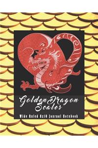 Golden Dragon Scales Wide Ruled 8x10 Journal Notebook