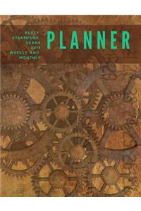 Rusty Steampunk Gears 2019 Weekly and Monthly Planner