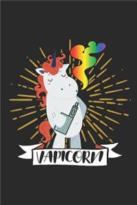 Vapicorn - Vaping Unicorn: Blank Lined Notebook for Vaper and Steamer