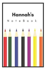 Hannah's Notebook: Personalized Writing Journal with Name