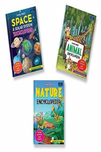 Young Mind Encyclopedia - Set of 3 Books - Animals, Space, and Nature Encyclopedia For Kids