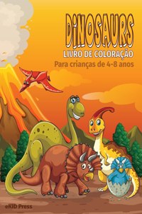 Livro para colorir dinossauros para crianças de 4 a 8 anos