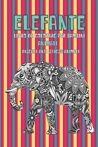Libro da colorare per bambini - Disegni Anti stress Animali - Animali - Elefante