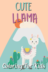 Cute Llama Coloring For Kids