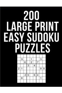 200 Large Print Easy Sudoku Puzzles