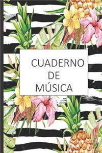 cuaderno de música: Cuaderno de pentagramas Libro de música ideal para escribir notación musical con 120 paginas