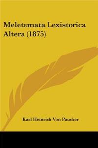 Meletemata Lexistorica Altera (1875)