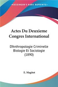 Actes Du Deuxieme Congres International