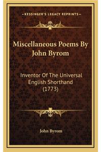 Miscellaneous Poems by John Byrom