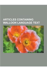 Articles Containing Walloon Language Text