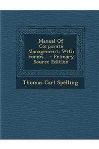 Manual of Corporate Management