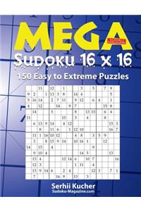 Mega Sudoku 16 X 16 - 150 Easy to Extreme Puzzles