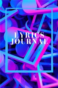 LYRICS Journal 6x9, 100 pages, music composition book
