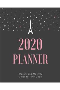 2020 Planner Weekly and Monthly Calendar and Goals