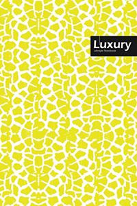 Luxury Lifestyle, Animal Print, Write-in Notebook, Dotted Lines, Wide Ruled, Medium Size 6 x 9 Inch, 288 Pages (Yellow)