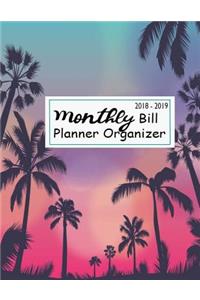 Monthly Bill Planner Organizer 2018-2019