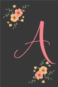 A Initial Monogram Dot Grid Notebook Journal