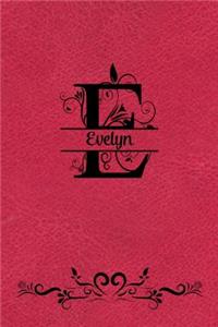 Split Letter Personalized Name Journal - Evelyn