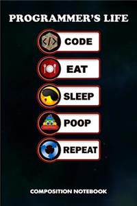 Programmer's Life Code Eat Sleep Poop Repeat