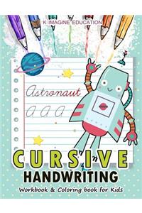 Cursive Handwriting Workbook and Coloring Book for Kids