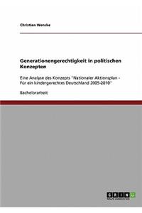 Generationengerechtigkeit in politischen Konzepten