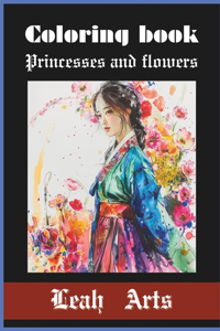 Coloring Book Princesses and Flowers