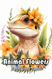 Animal Flowers Coloring Book